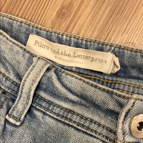 Plicro by Anthropologie Stylish Blue Distressed Jeans Size 29 - Picture 2 of 10